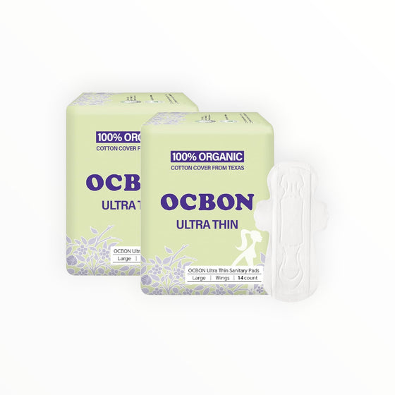 OCBON Organic Cotton Large Pads with Wings | 28 Count