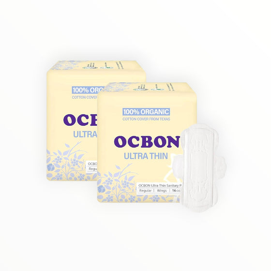 OCBON Organic Cotton Regular Pads with Wings | 32 Count
