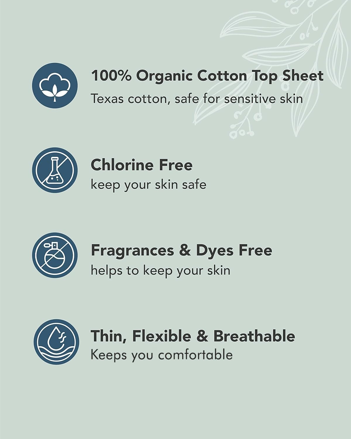 OCBON Organic Cotton Large Pads with Wings | 28 Count