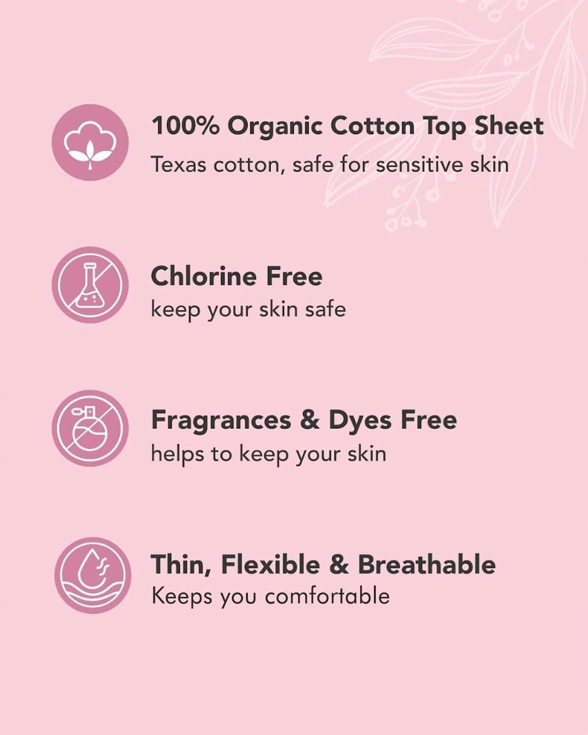 OCBON Comfort Pantyliners (Long, 36 Count) - Ultra Soft, Comfortable, Thin, Unscented. Premium Quality