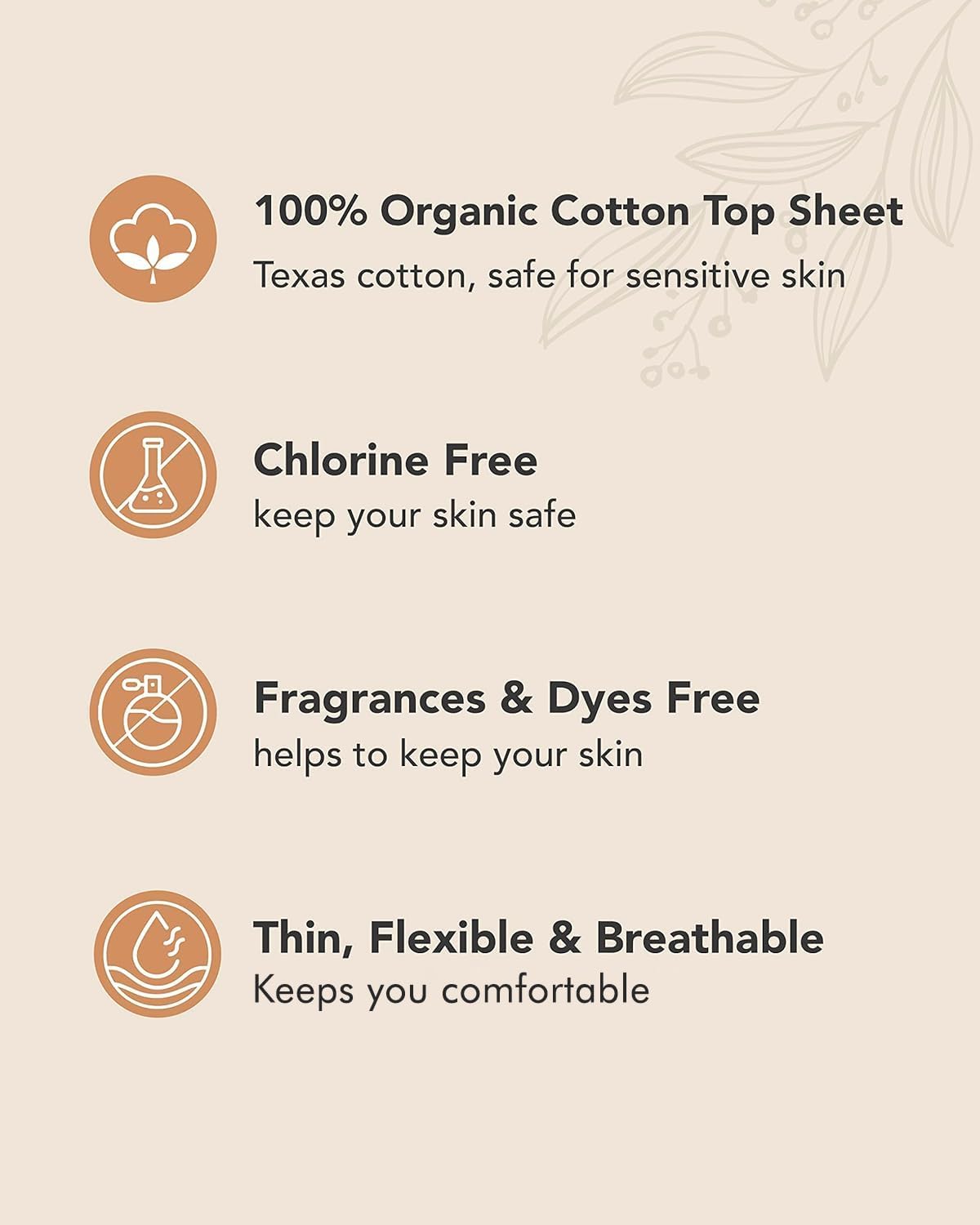 OCBON Organic Cotton Regular Pads with Wings | 32 Count