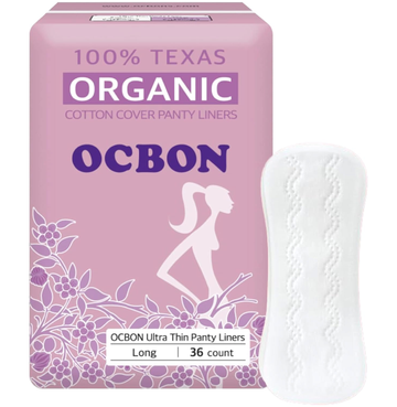 OCBON Comfort Pantyliners (Long, 36 Count) - Ultra Soft, Comfortable, Thin, Unscented. Premium Quality