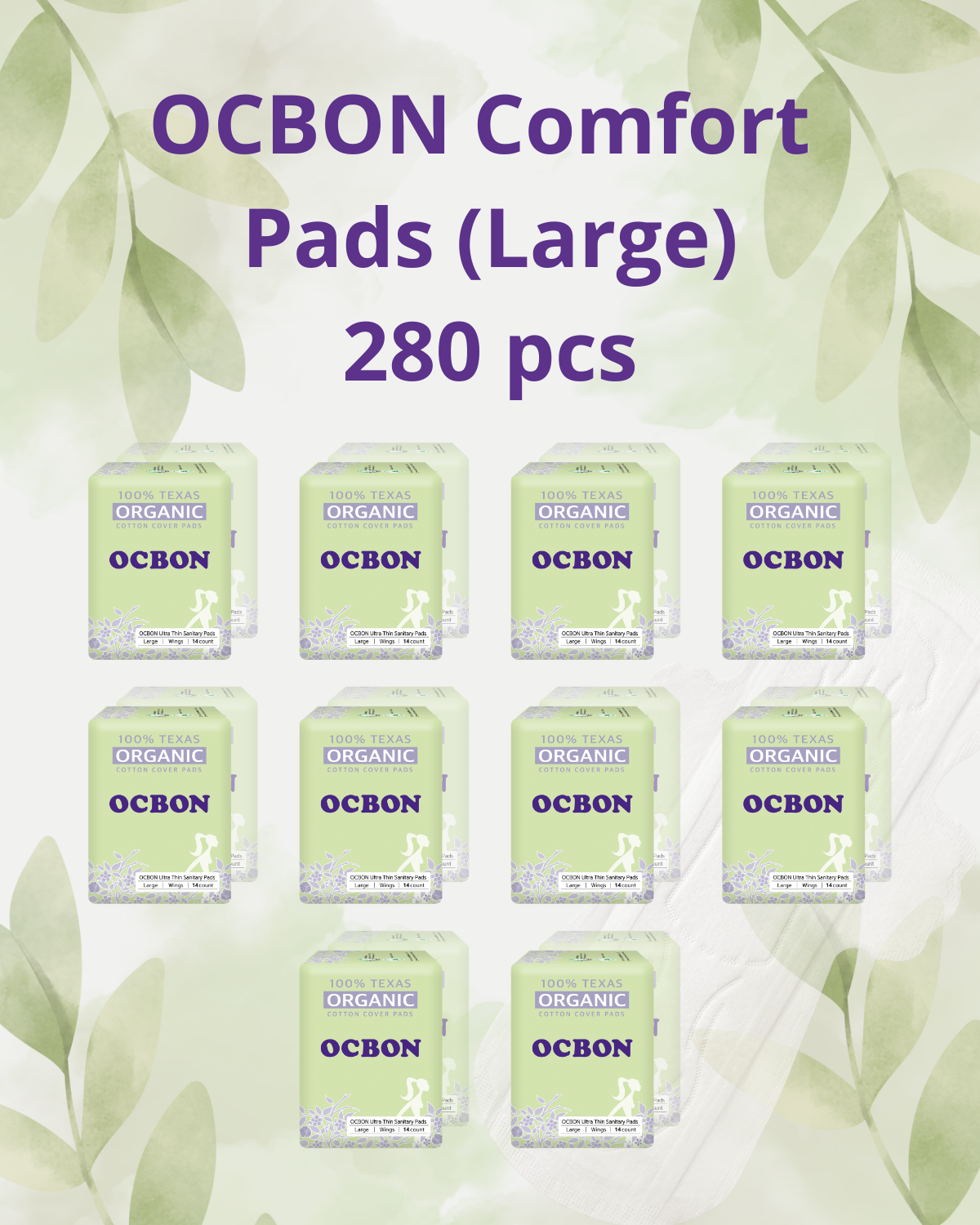 [Flashsale] OCBON Comfort Pads (Large, 28 Count) x 10