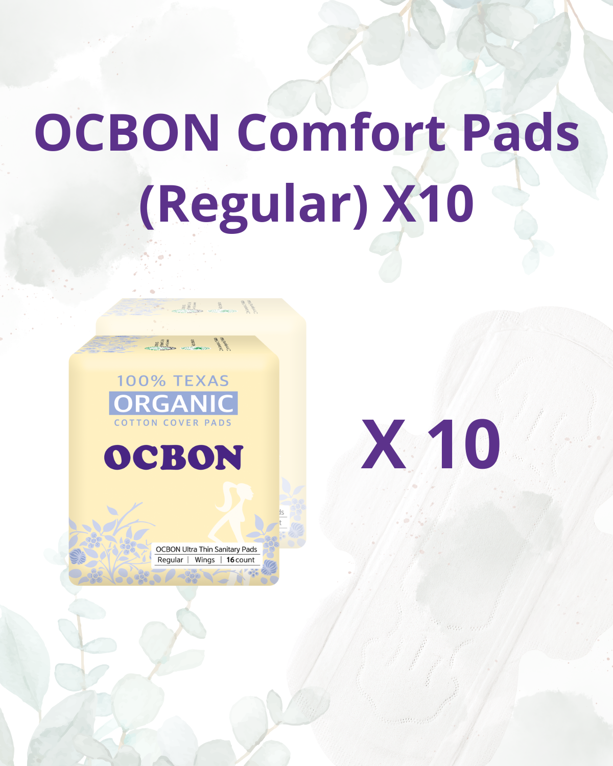 OCBON Comfort Pads (Regular, 32 Count) X 10
