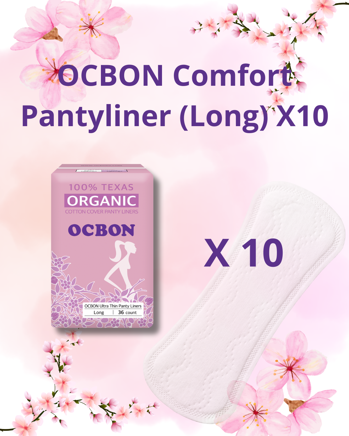 [Flashsale] OCBON Comfort Pantyliners (Long, 36 Count) x 10