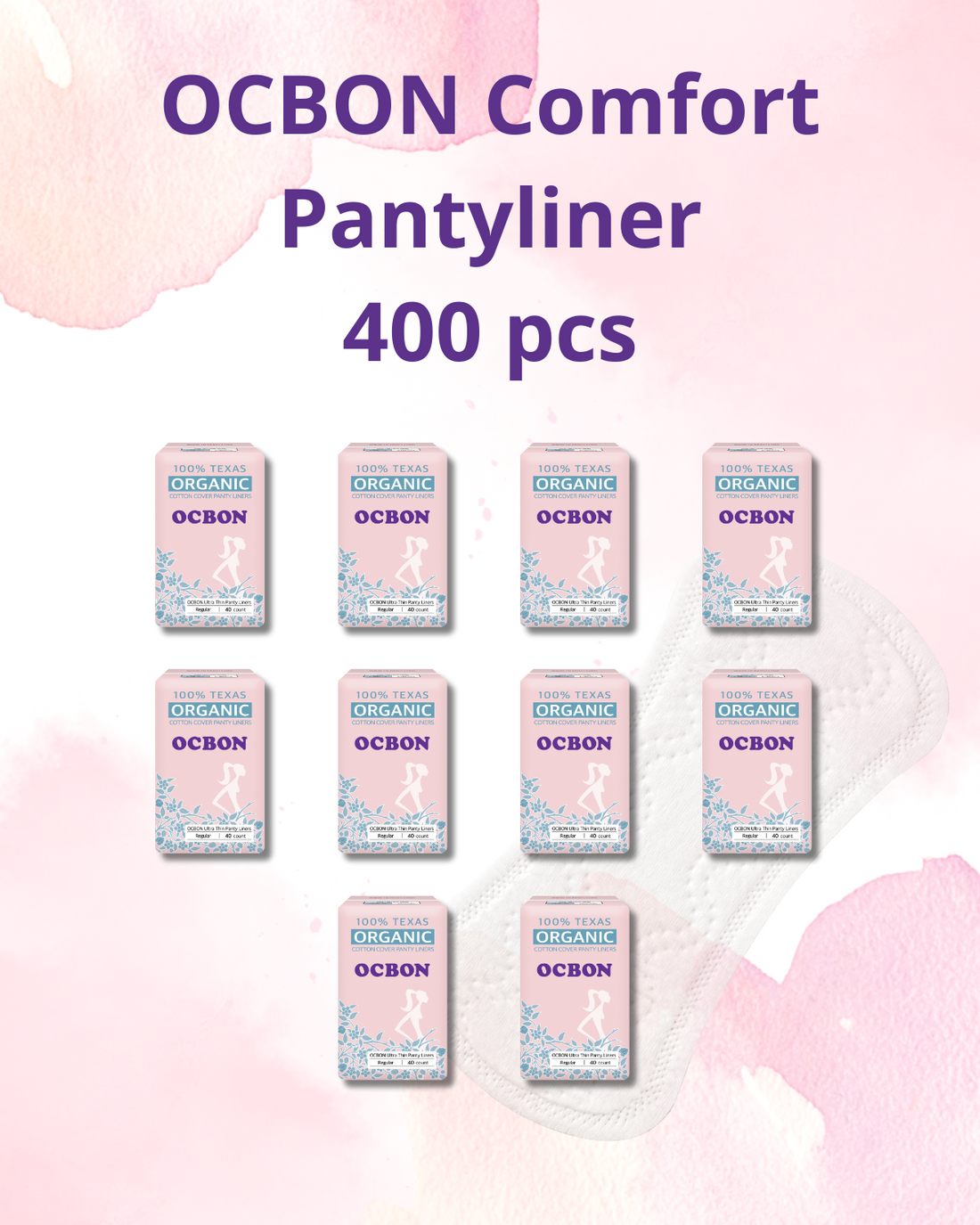 OCBON Comfort Pantyliners (Regular, 40 Count) x 10