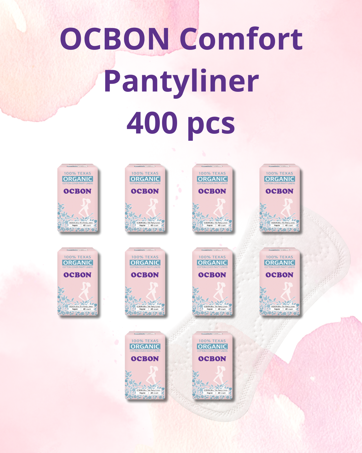 OCBON Comfort Pantyliners (Regular, 40 Count) x 10